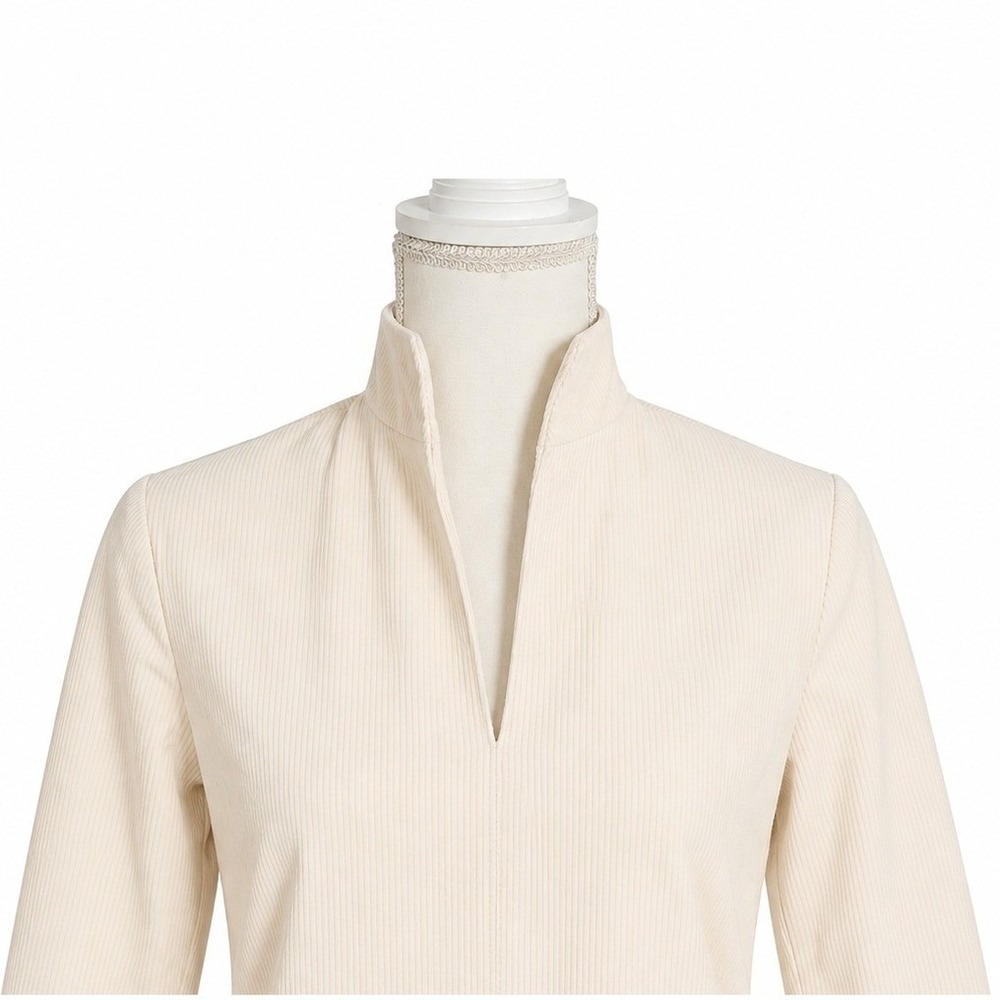 Tuckernuck Clifton Corduroy Mini Dress Cream Long Sleeve Shift XS NWT - Picture 3 of 7